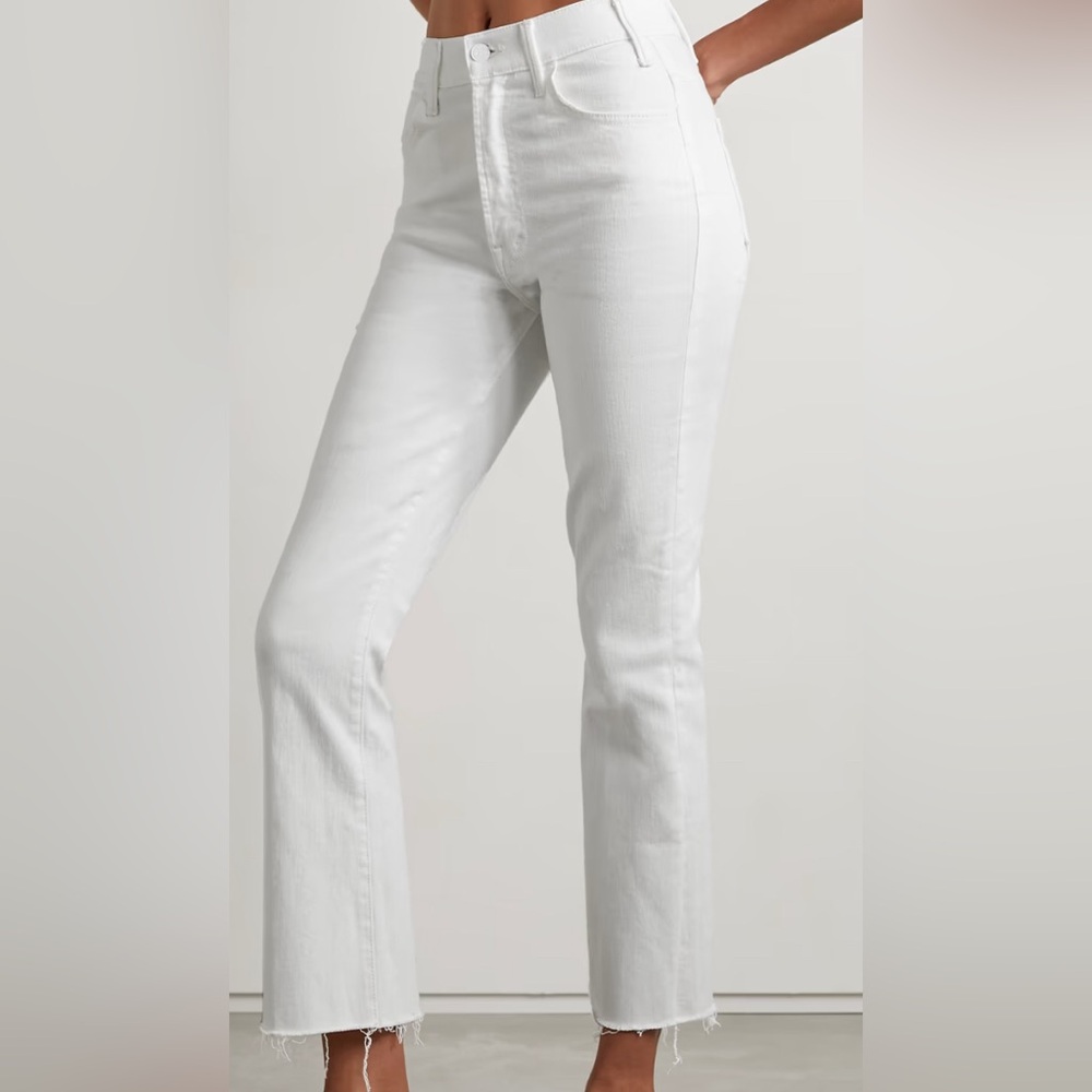 MOTHER
The Hustler cropped frayed high-rise flared jeans size 31